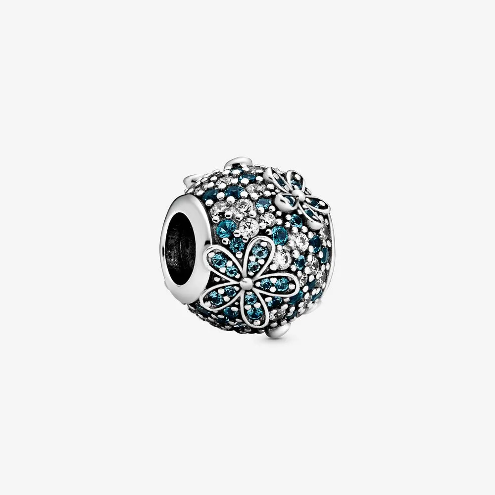 Charms Pandora Turkusowa stokrotka pavé 798797C01
