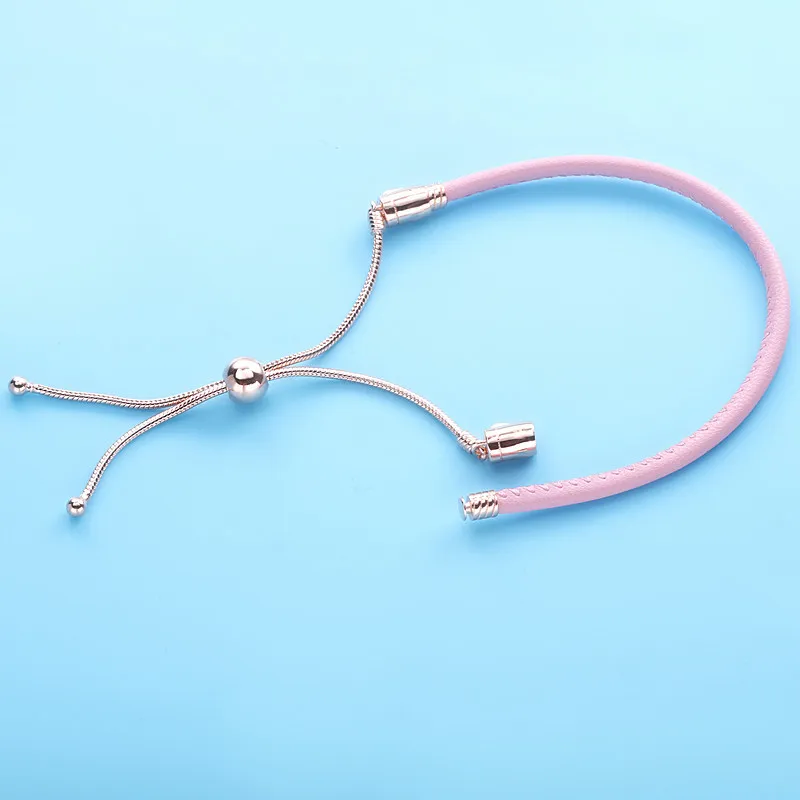 (zdjęcie do) Pandora moments pink leather slider bracelet - Wyświetl 3