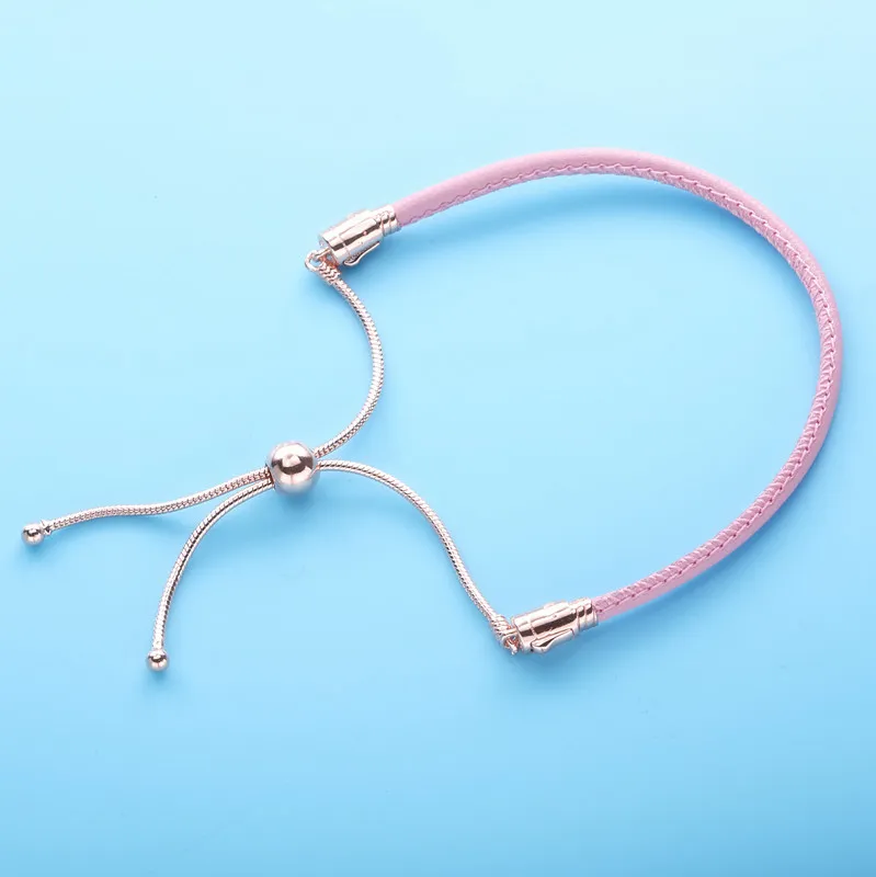 (zdjęcie do) Pandora moments pink leather slider bracelet - Wyświetl 4