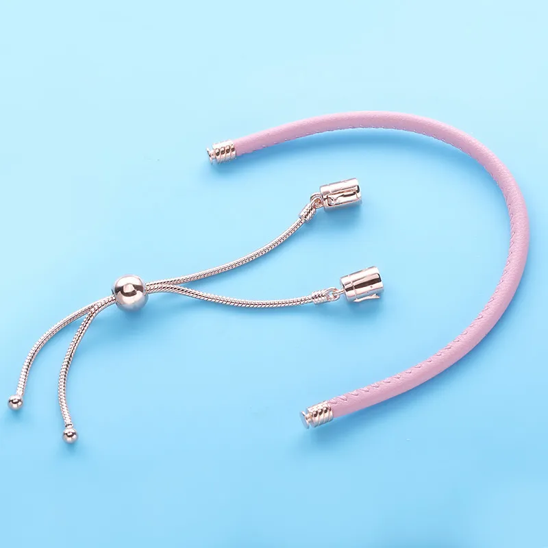 (zdjęcie do) Pandora moments pink leather slider bracelet - Wyświetl 5