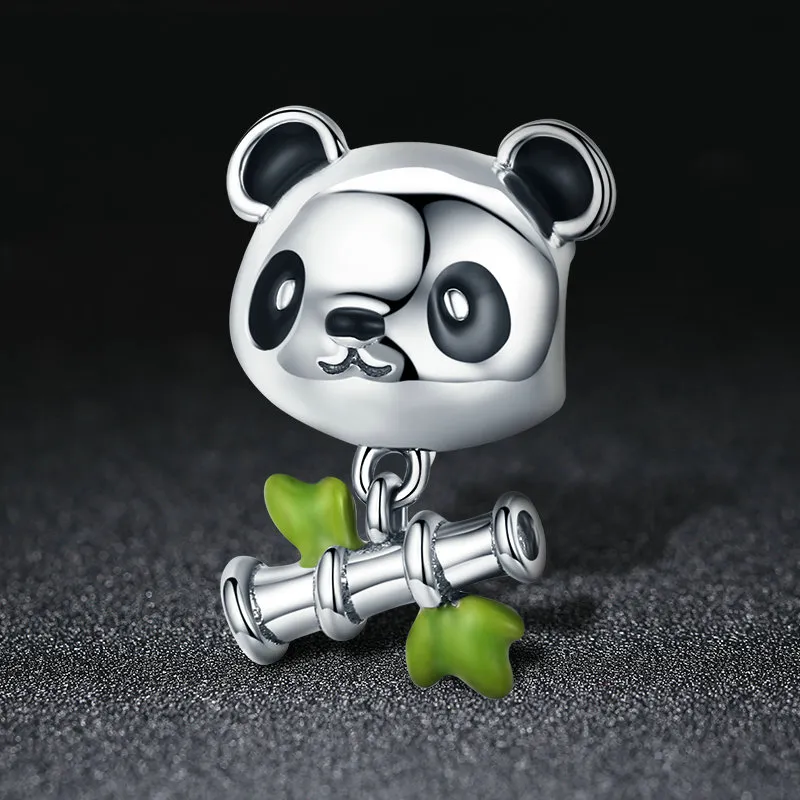 (zdjęcie do) Charms Typu Pandora Panda uwielbia jeść bambus - SCC325 - Wyświetl 3