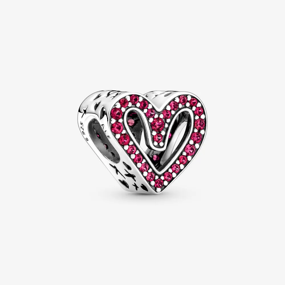 Charms Błyszczące Rubinowe Czerwone Serce Odręczne - 798692C02