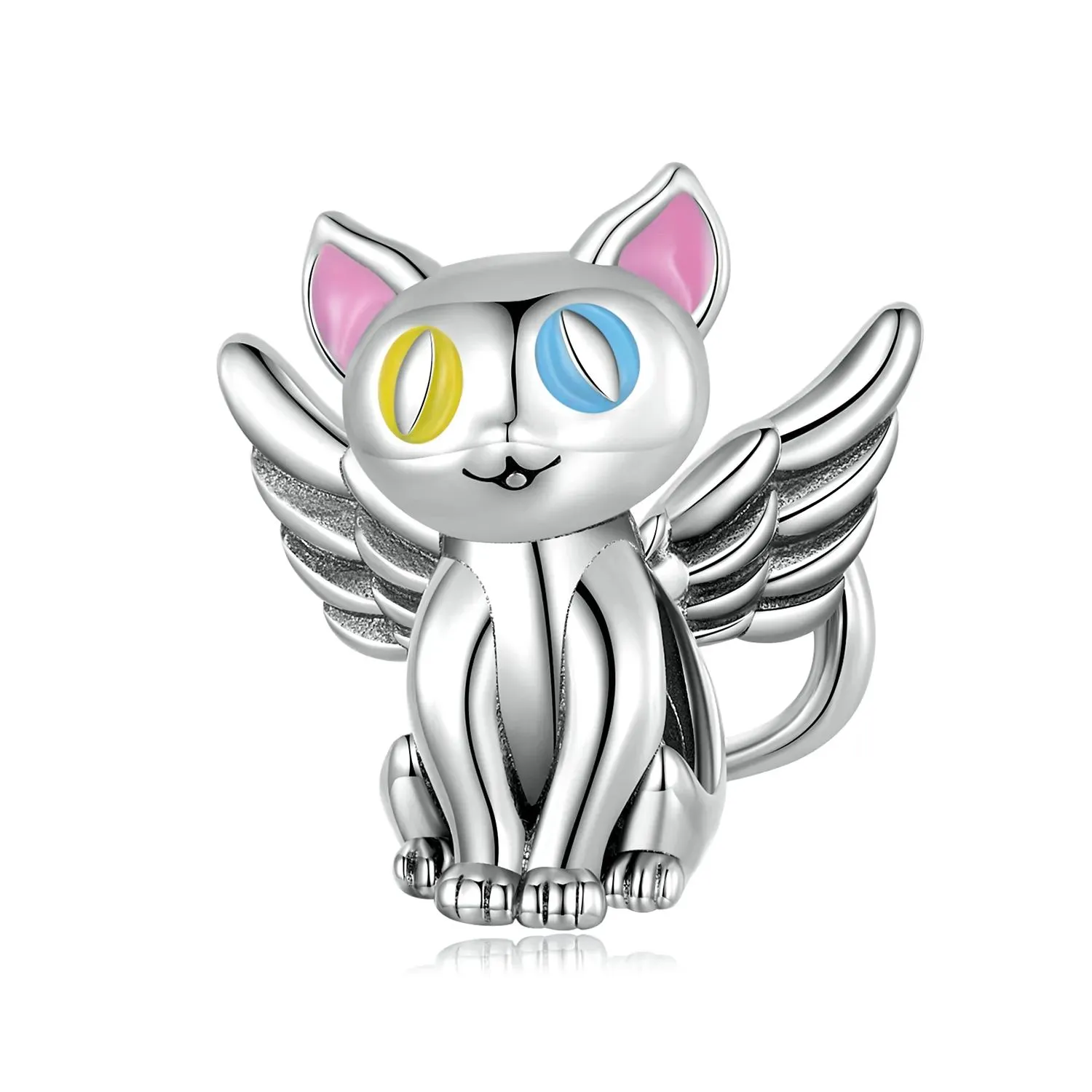 charms typu pandora anioł kot scc2299