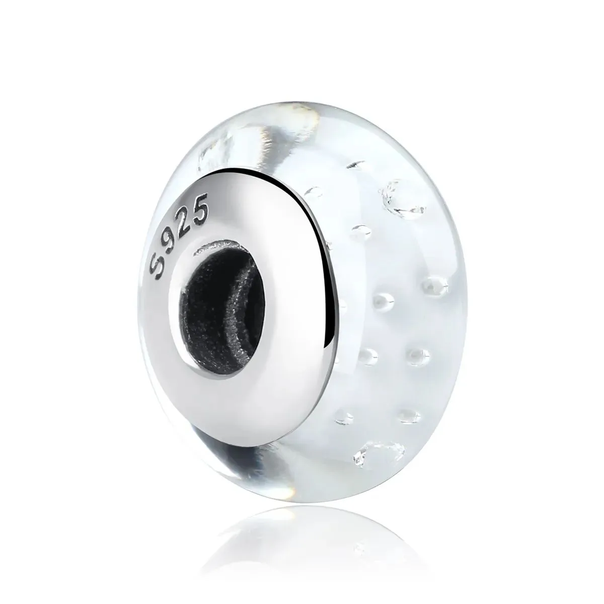 charms typu pandora białe szkło murano scz002