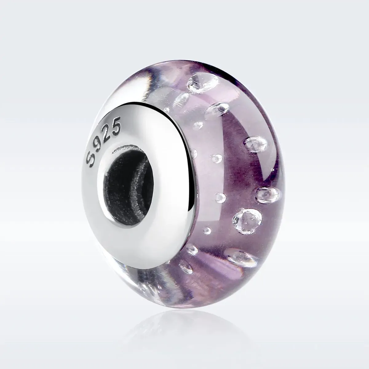 charms typu pandora fioletowe szkło murano scz001