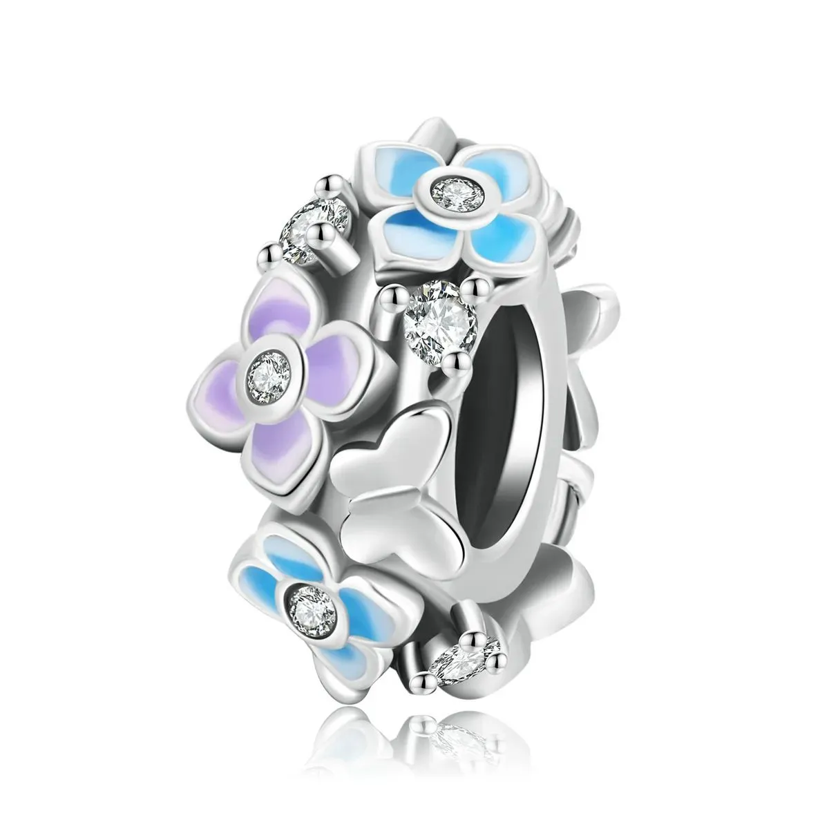 charms typu pandora kwiat miłości motyla scc2063