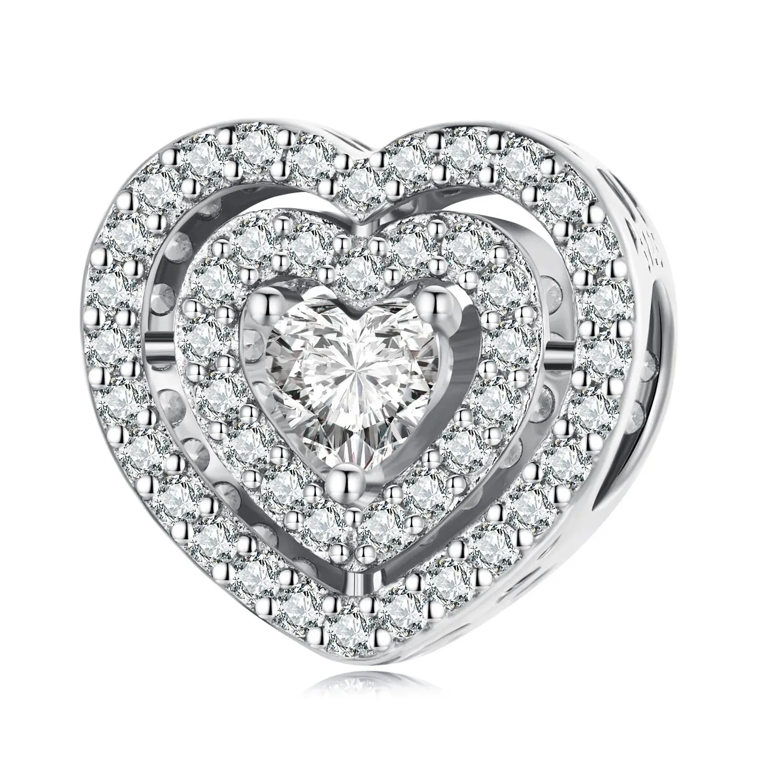 charms typu pandora lśniące serce bsc662