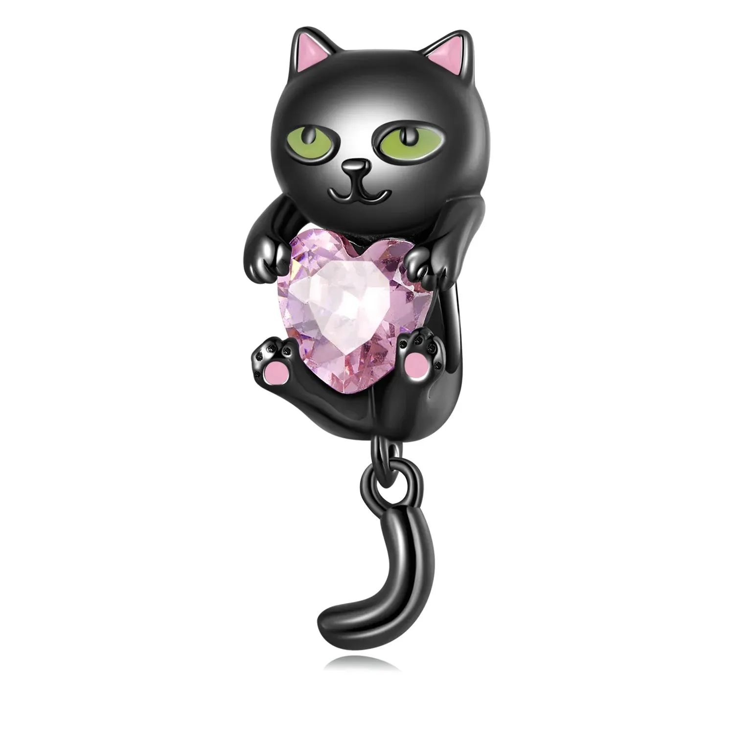 charms typu pandora mały czarny kot scc2329