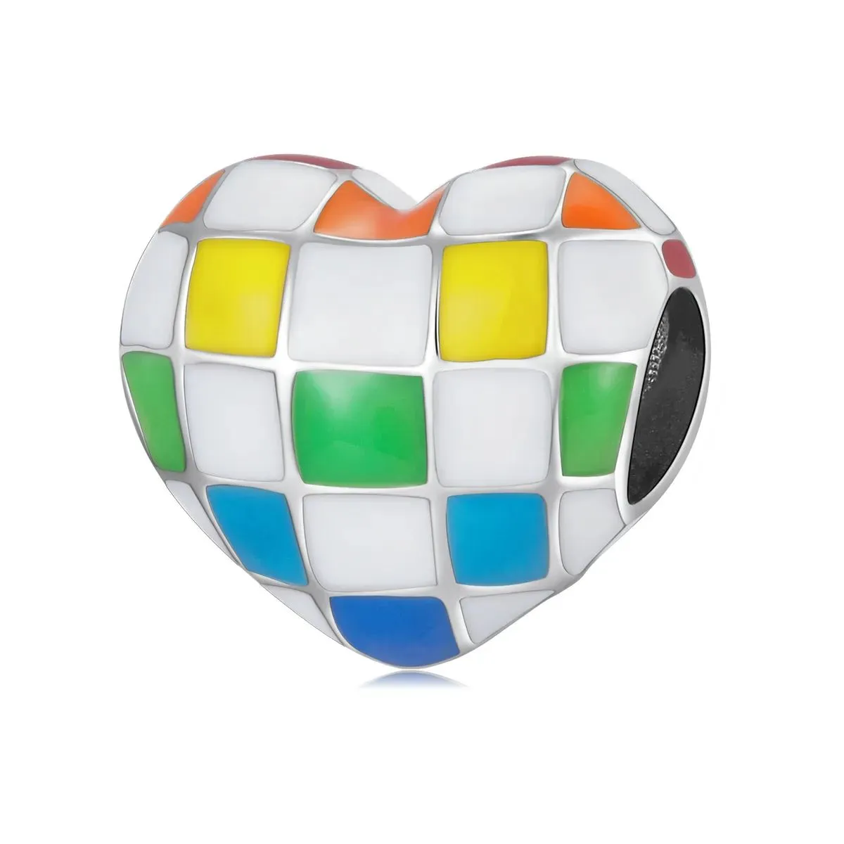 charms typu pandora miłość tęczowa szachownica scc2131