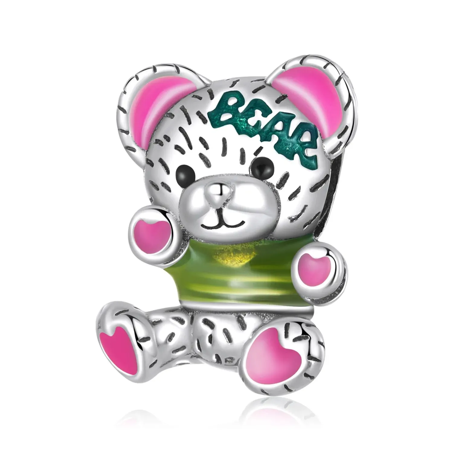 charms typu pandora neonowa lalka miś scc2231
