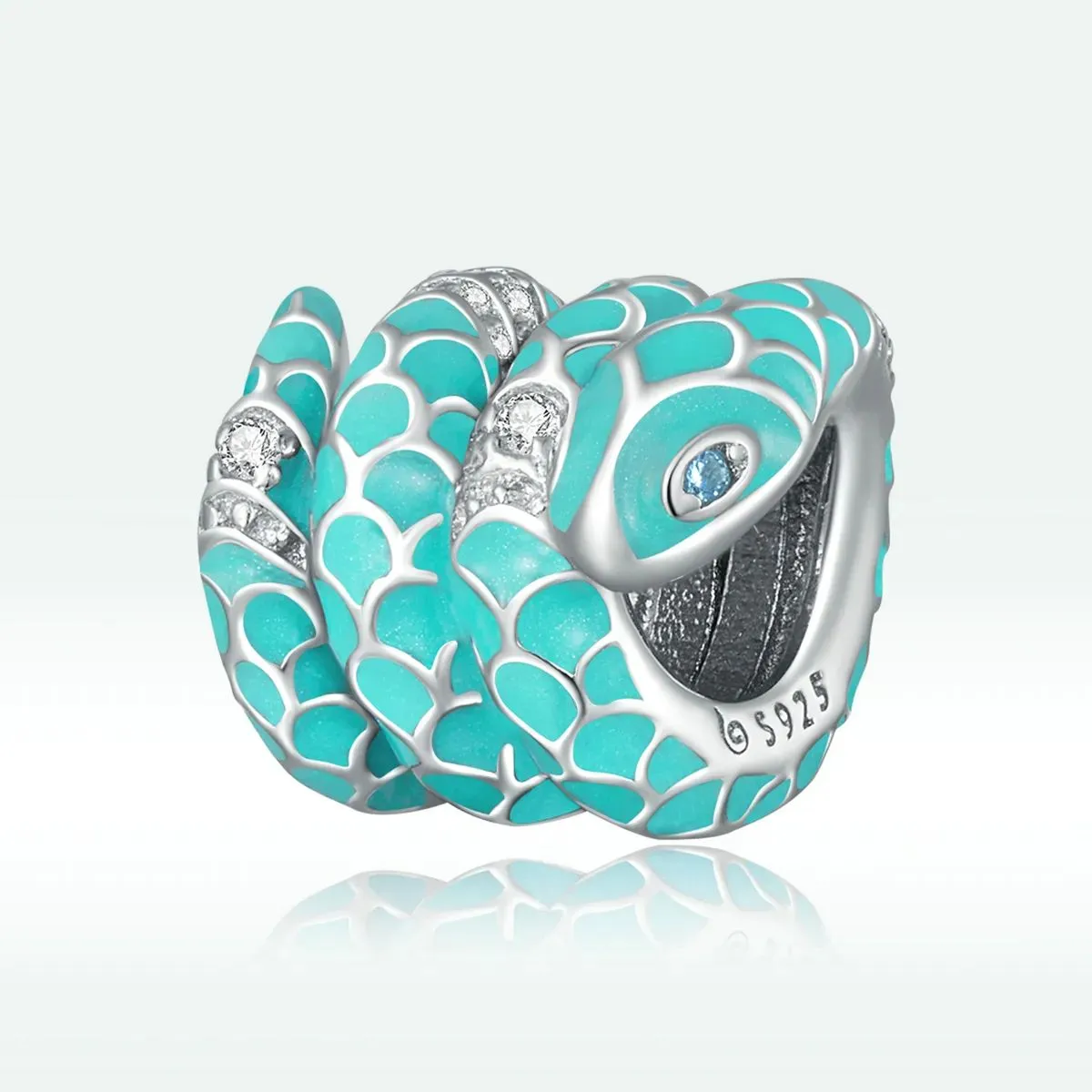 charms typu pandora niebieski wąż bsc576