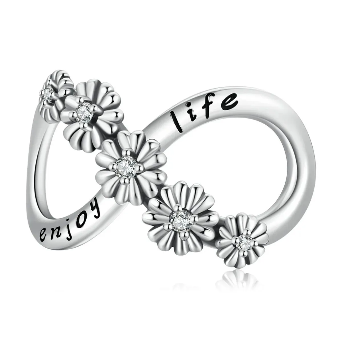 charms typu pandora nieskończone kwiaty scc2099