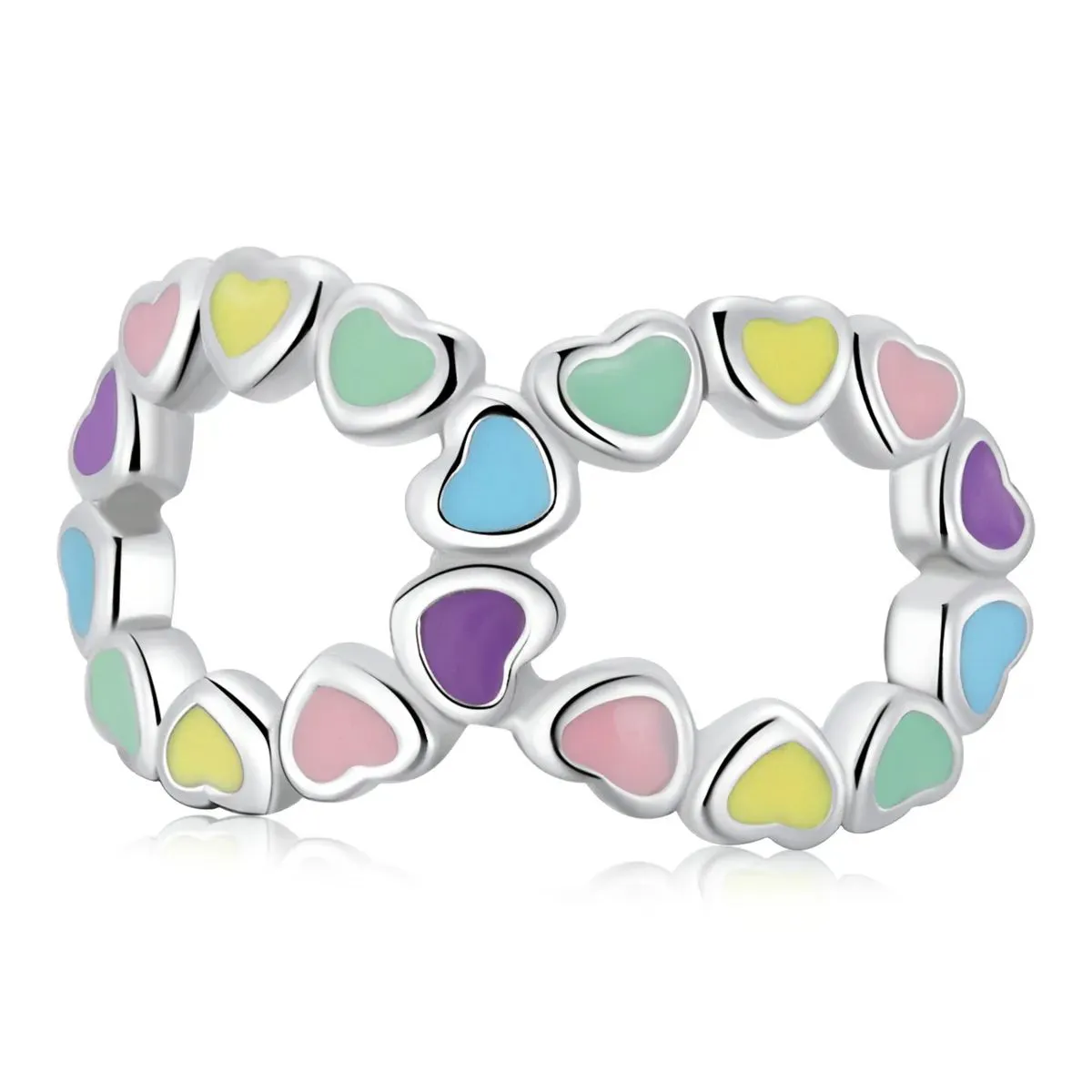 charms typu pandora nieskończone tęczowe serce scc2160