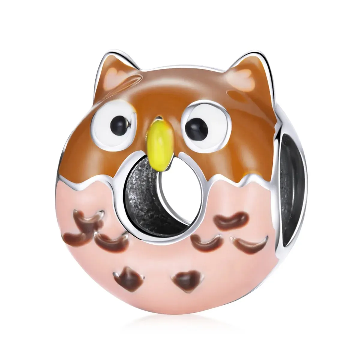 charms typu pandora pączki sowa scc1882