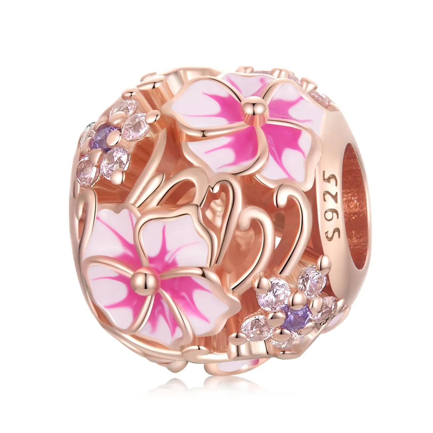 charms typu pandora różowa sakura bsc643