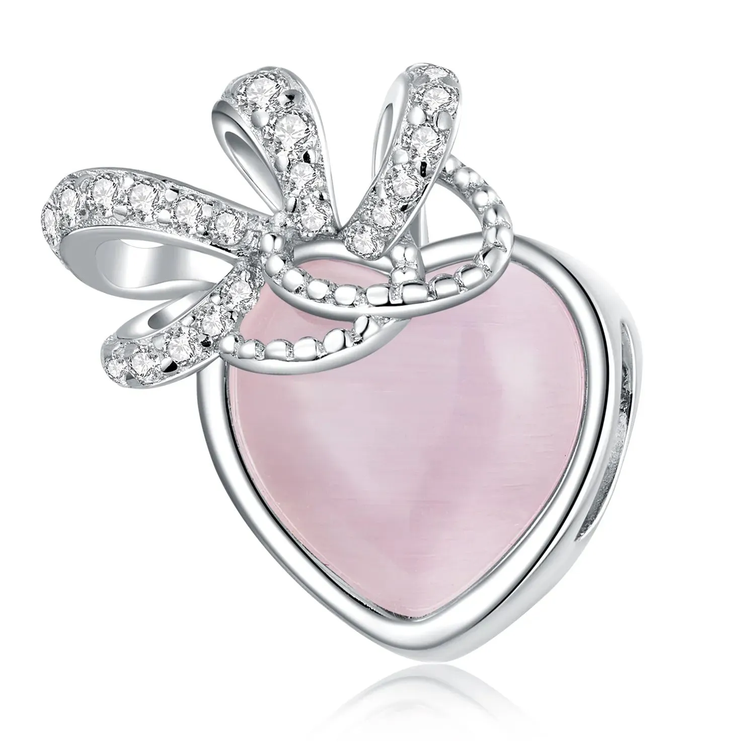 charms typu pandora różowe serce scc2261