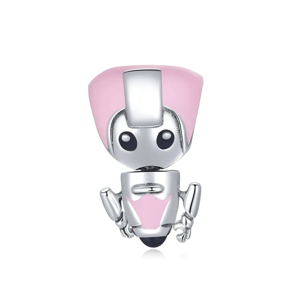 charms typu pandora różowy mały robot scc1774