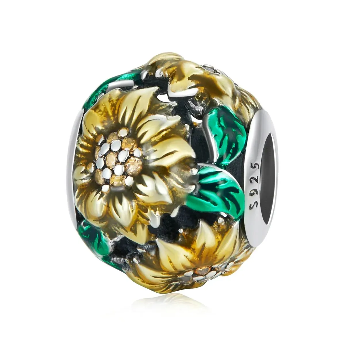 charms typu pandora słonecznik scc2209