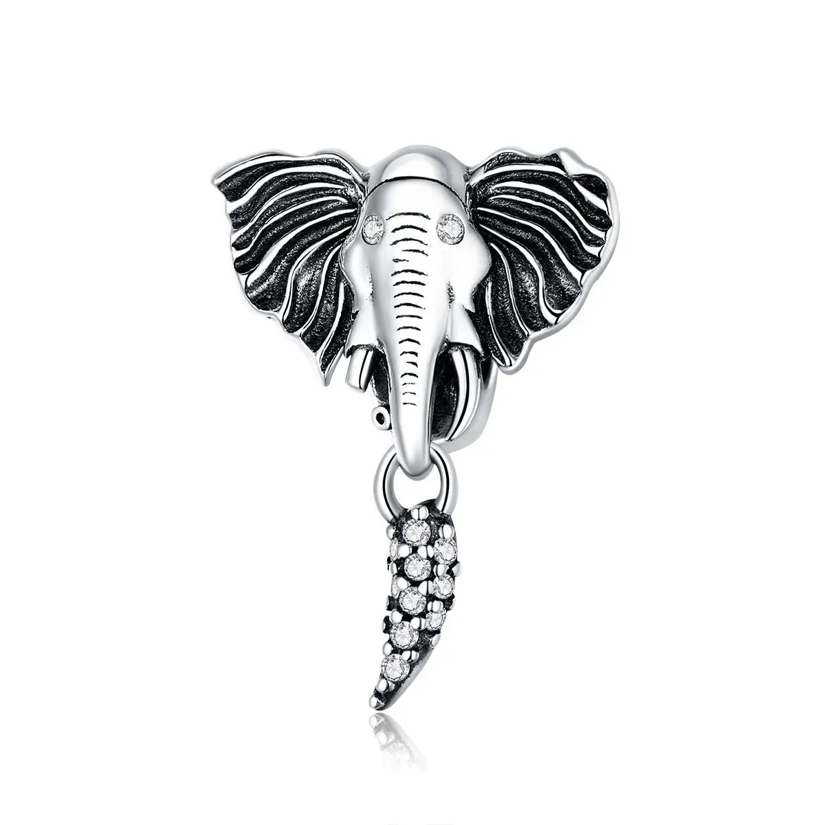 charms typu pandora słoń z brakującymi zębami scc1583