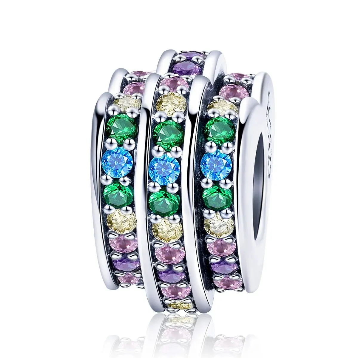charms typu pandora tęczowe serce scc725