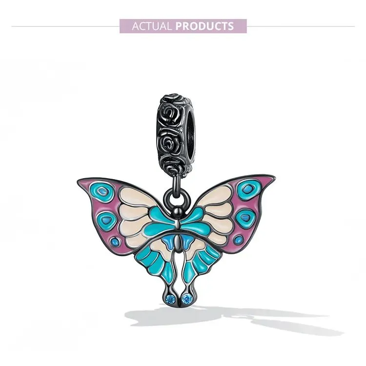 (zdjęcie do) Zawieszka Typu Pandora Artystyczny Motyl - SCC2240 - Wyświetl 7