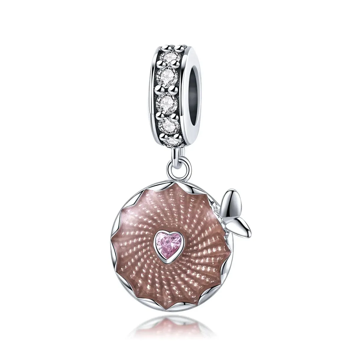zawieszka typu pandora błyszczące kwiaty bsc290