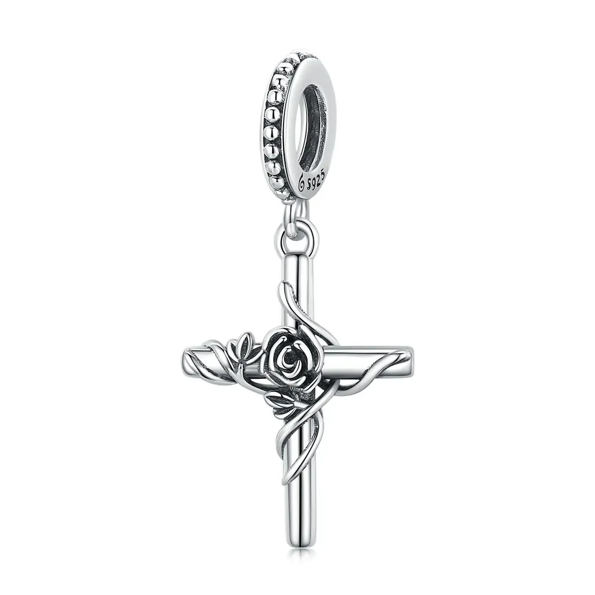 zawieszka typu pandora różany krzyż bsc526