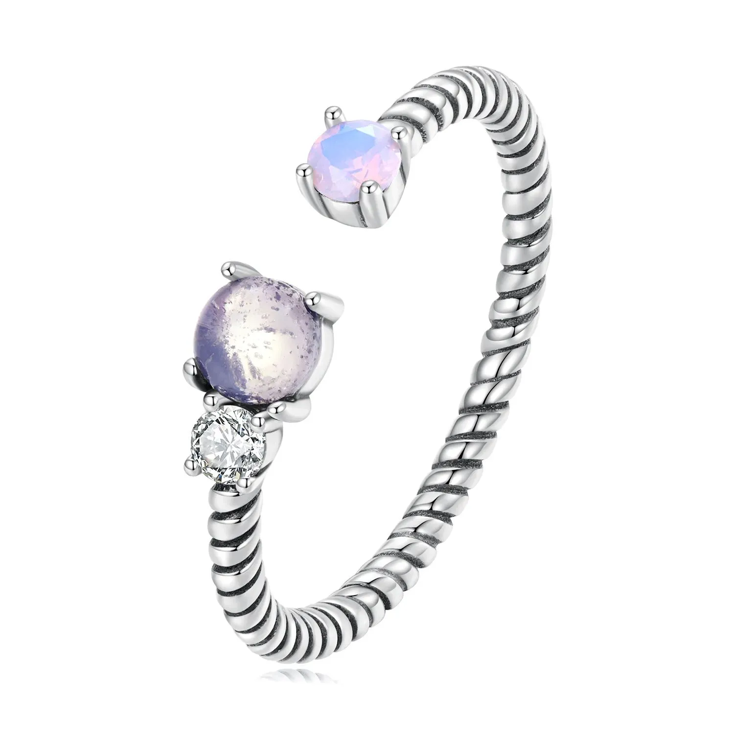 otwarte pierścienie typu pandora klejnot twist scr839