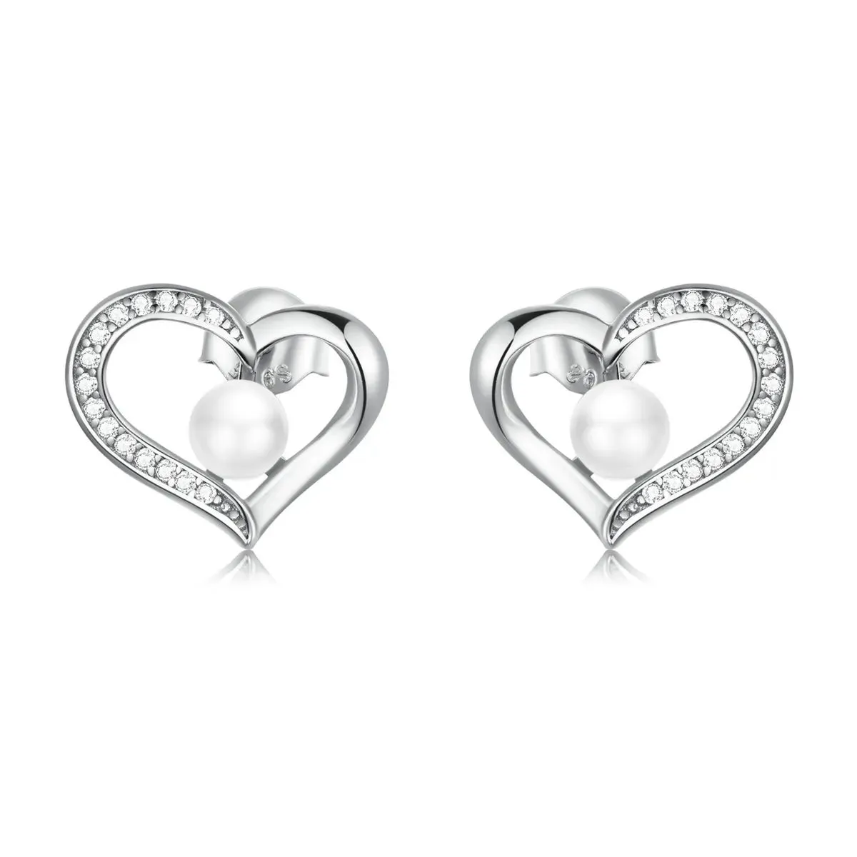 kolczyki sztyfty typu pandora koraliki love shell — proste bse550 a