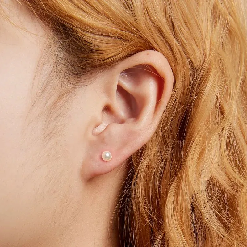 (zdjęcie do) Kolczyki sztyfty Typu Pandora Perła - BSE630-BL - Wyświetl 6