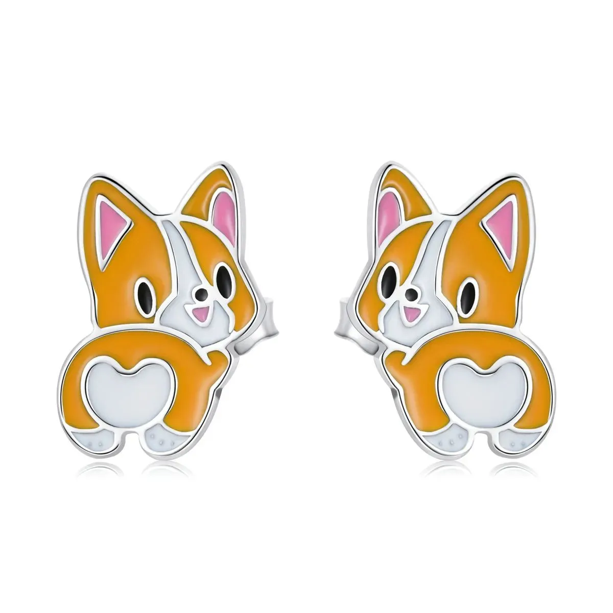 kolczyki sztyfty typu pandora słodki corgi sce1281
