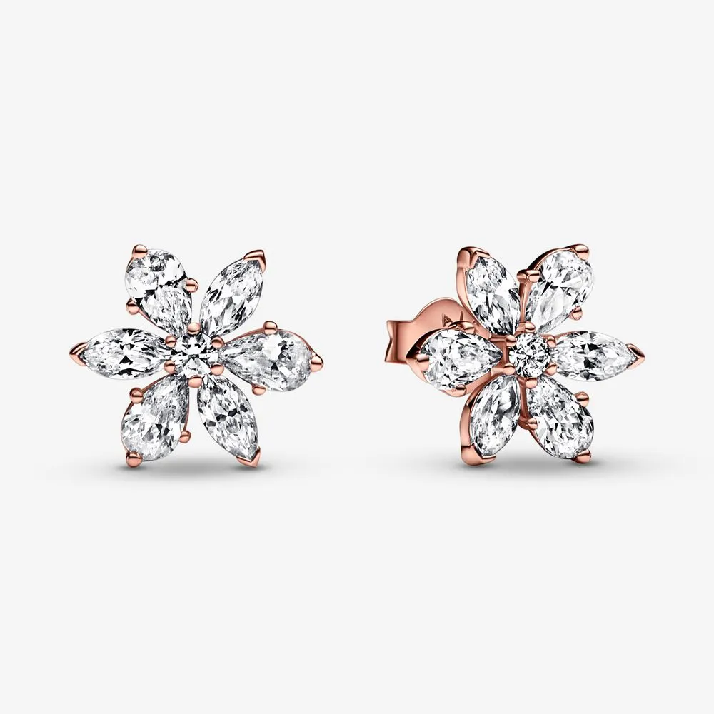 pandora błyszczące kolczyki klastrowe z herbarium 282407c01