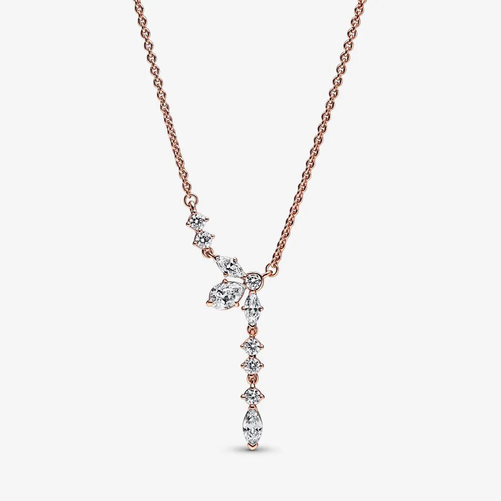 pandora błyszczący naszyjnik z kolekcją herbarium model cluster drop collier 382386c01