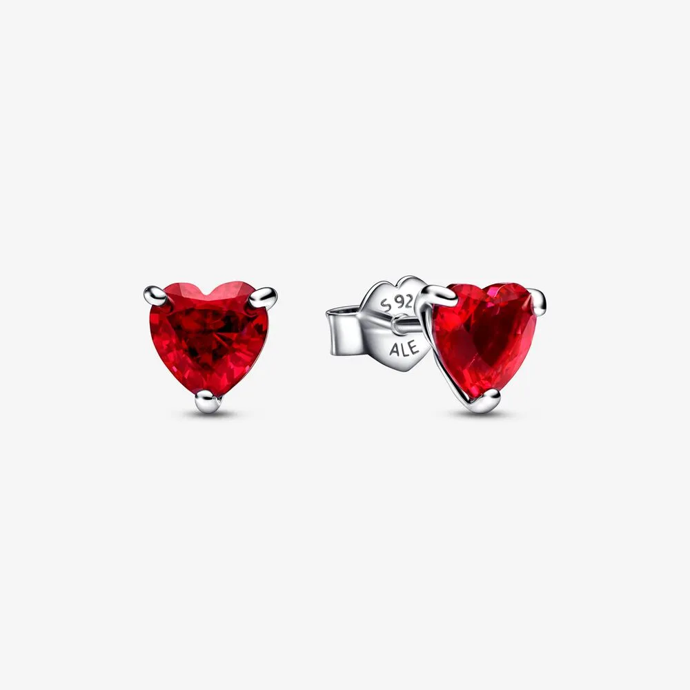 pandora czerwone kolczyki w kształcie serca 292549c01