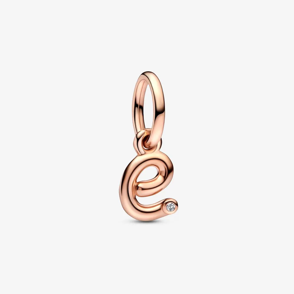 pandora litera e zwisający charm z alfabecie skrypt 782463c01