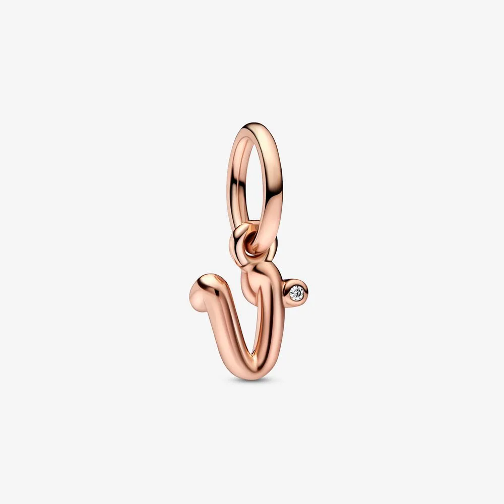 pandora litera v charm w kształcie litery dangle 782480c01