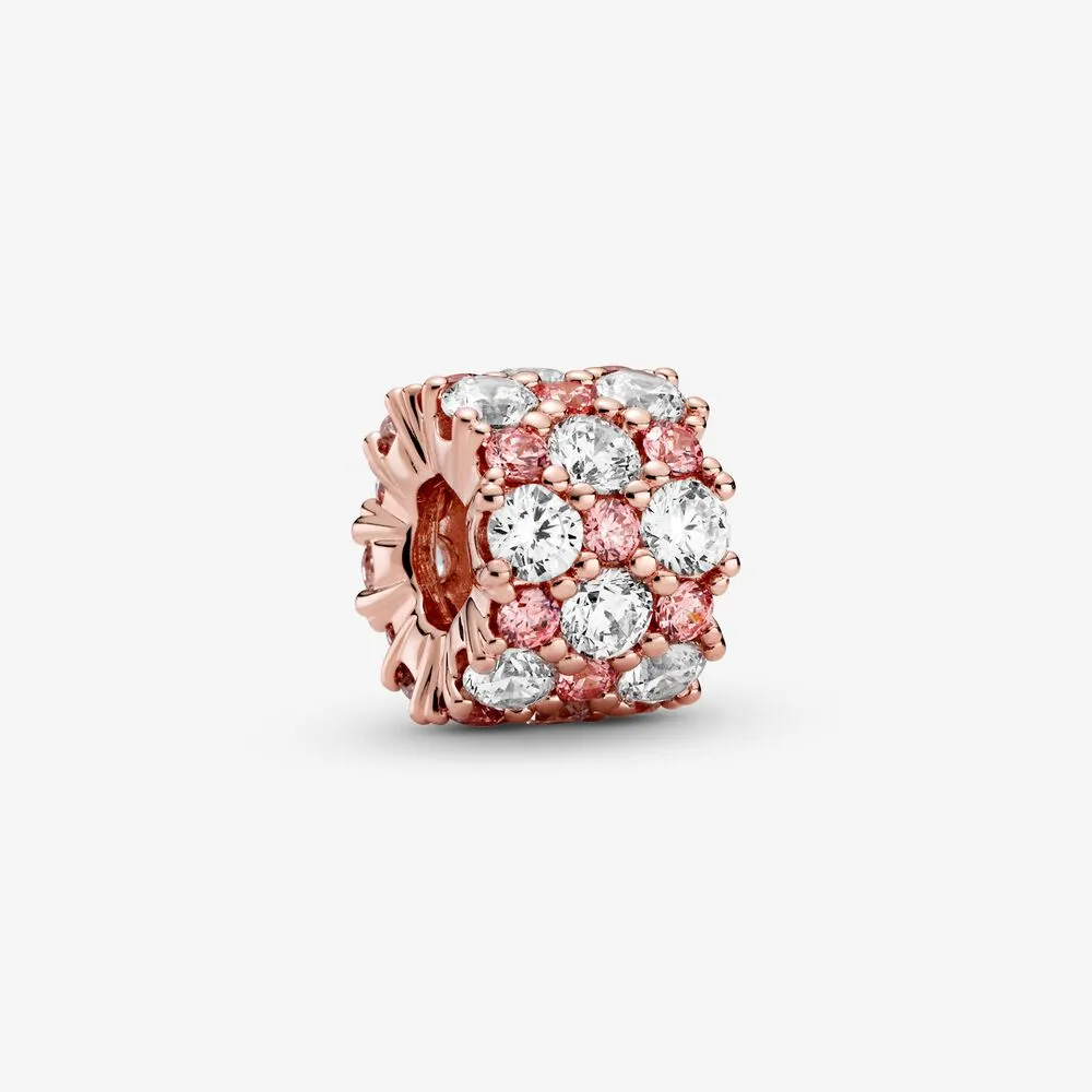 pandora różowy i przezroczysty błyskotliwy charm 788487c01