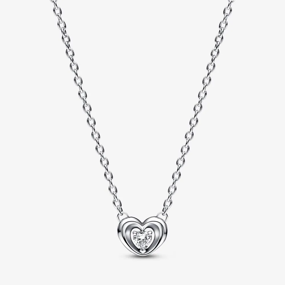 pandora sercowy wisiorek z pływającym kamieniem naszyjnik collier 392494c01