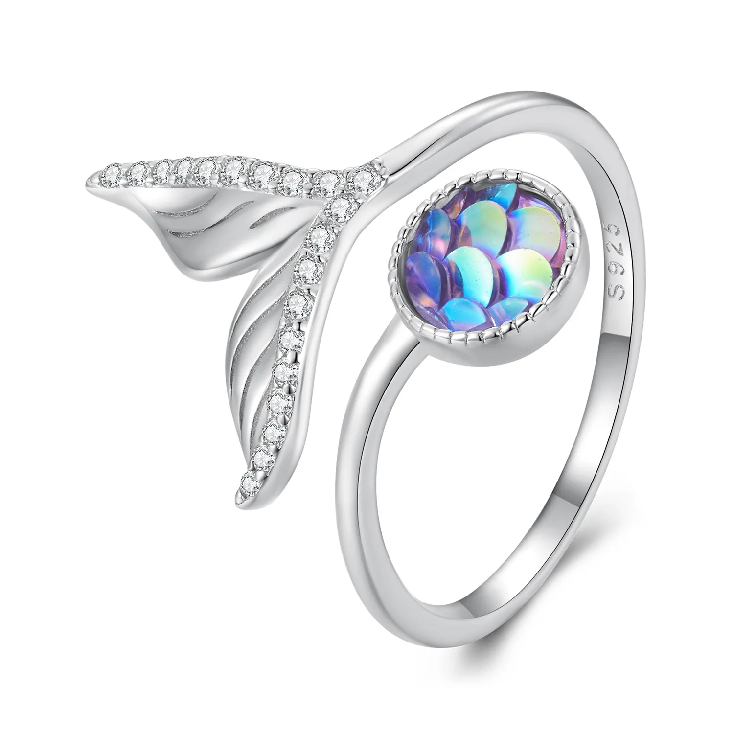 pandora styl rybi otwarty pierścień bsr429