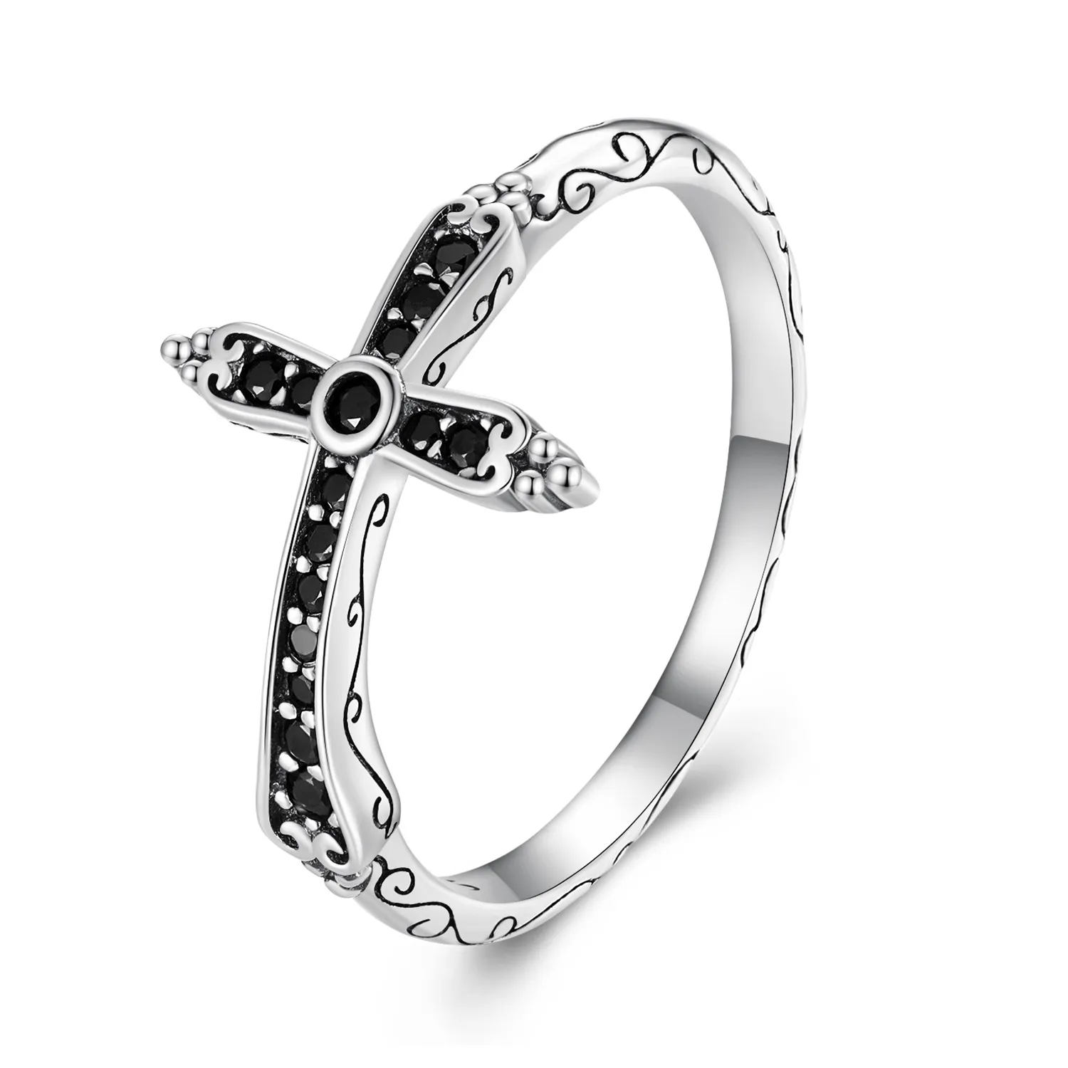 pandora styl wintage krzyż pierścionek scr930