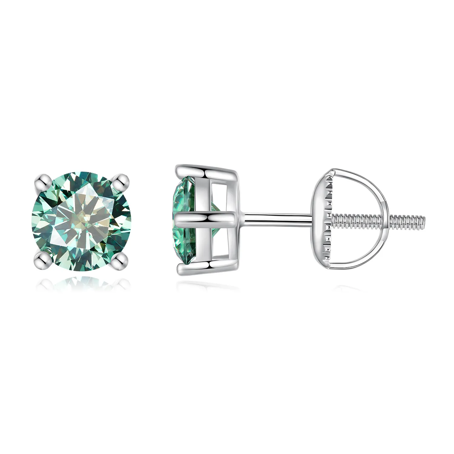 pandora style 0.5 karata kolczyki sztyfty z czterema zaciskami i moissanitem mse003 cfs