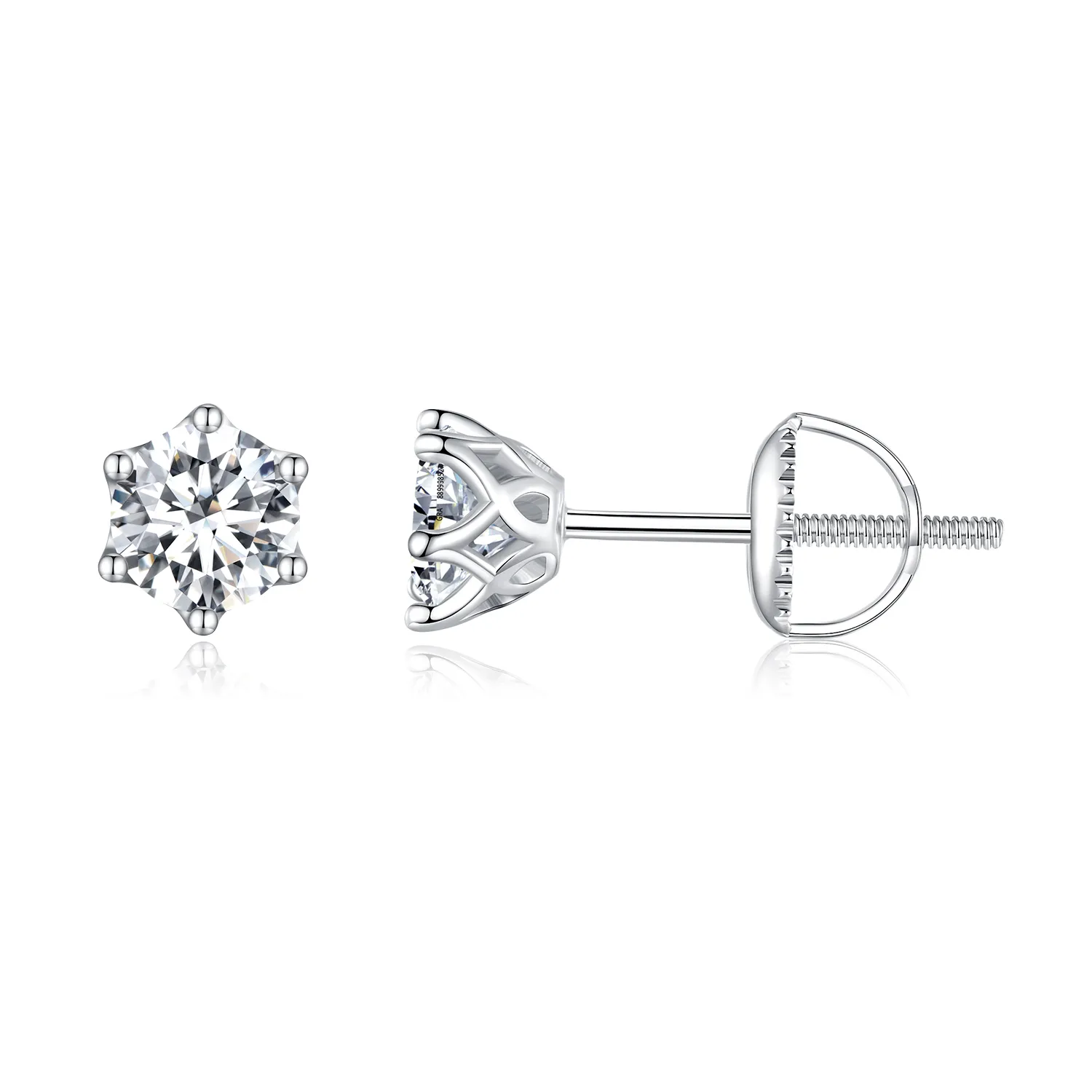 pandora style 0.5 karatowe kolczyki sztyfty z kopalnym moissanitem na czterech szponach mse004 s