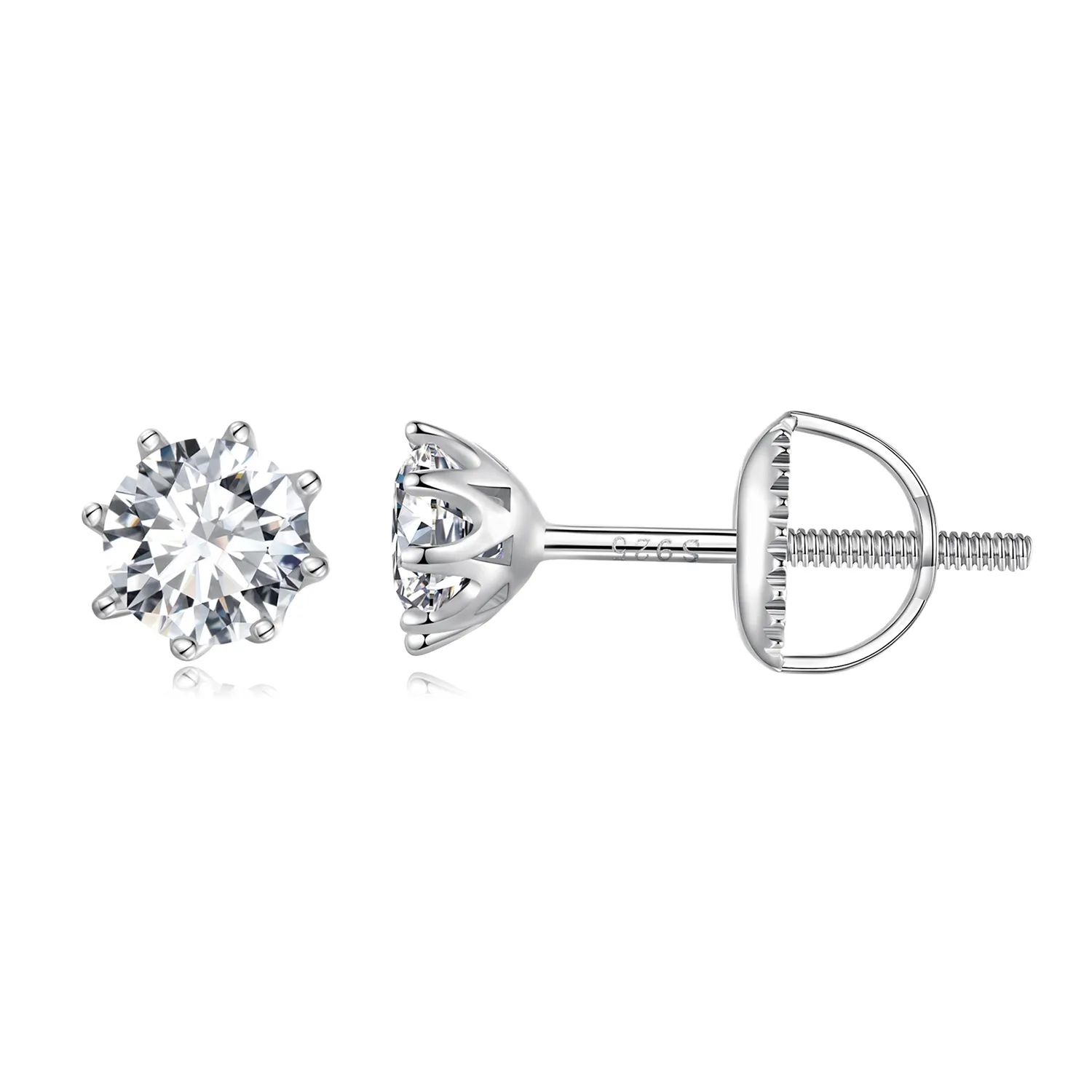 pandora style 0.5 karatowe kolczyki z moissanitem mse019 s