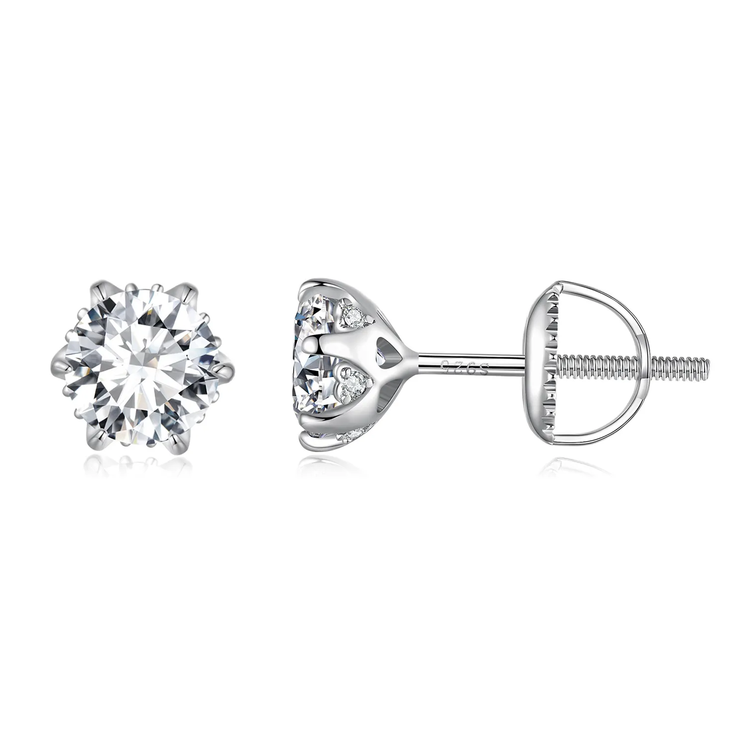 pandora style 0.5 karatowe kolczyki ze sztucznym diamentem moissanite mse020 s