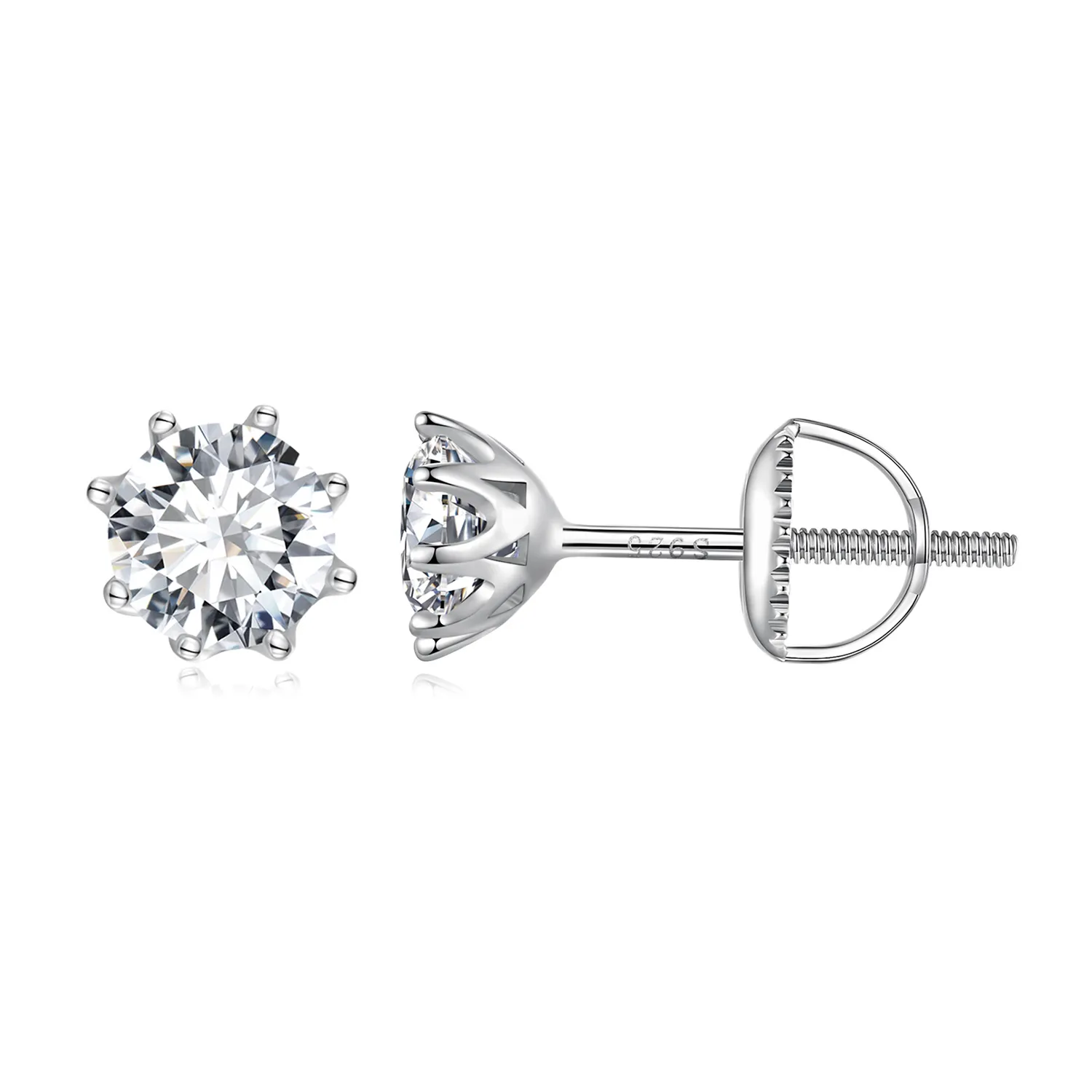 pandora style 1 karatowe kolczyki sztyfty z moissanitem mse019 l