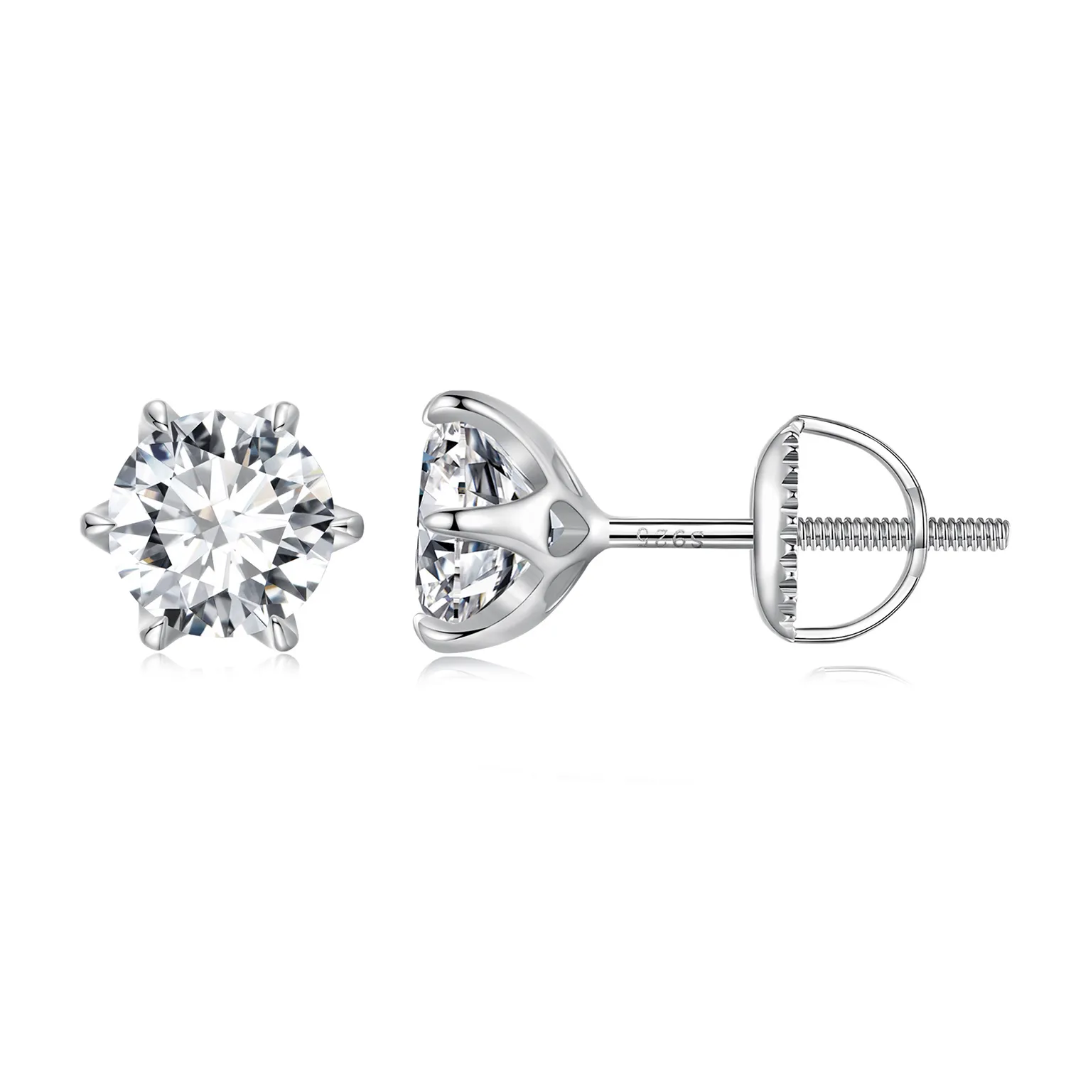 pandora style 1 karatowe kolczyki ze sztucznym diamentem moissanite mse021 s