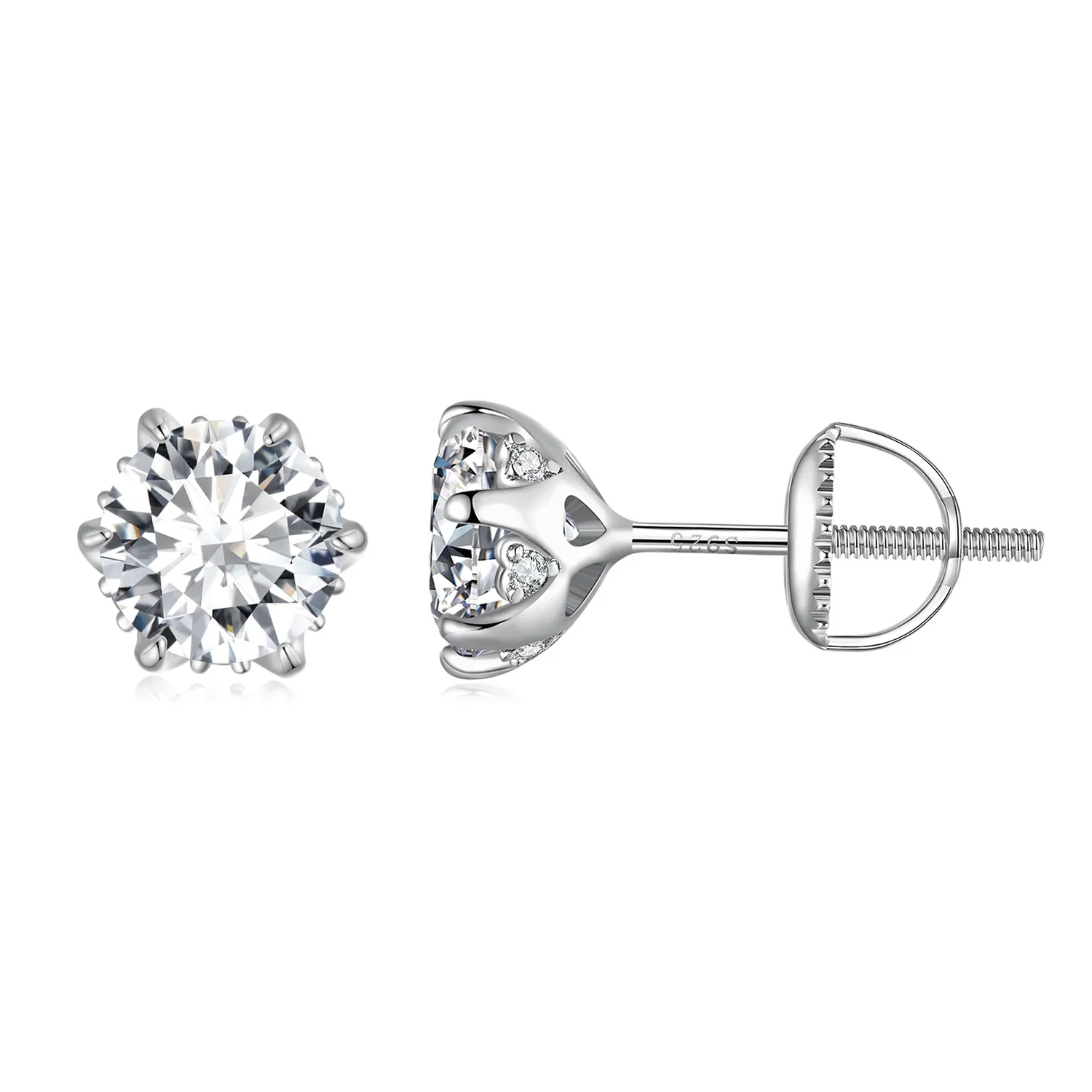 pandora style 1 karatowe kolczyki sztuczne diamenty moissanite mse020 l