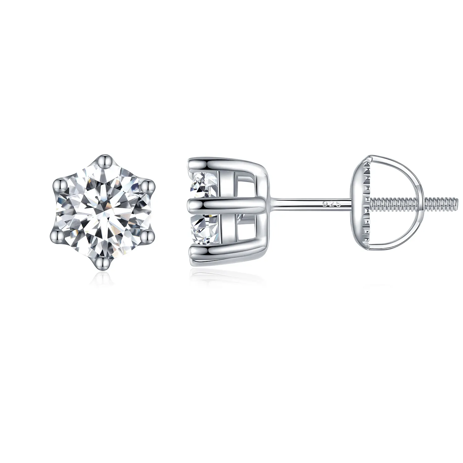 pandora style błyszczące kolczyki ze zirconem bse615 5l