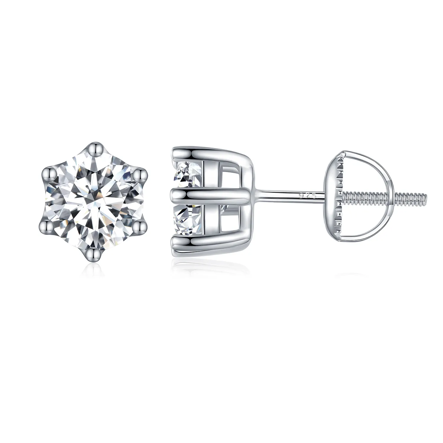pandora style błyszczące kolczyki ze zirkonem bse615 6l