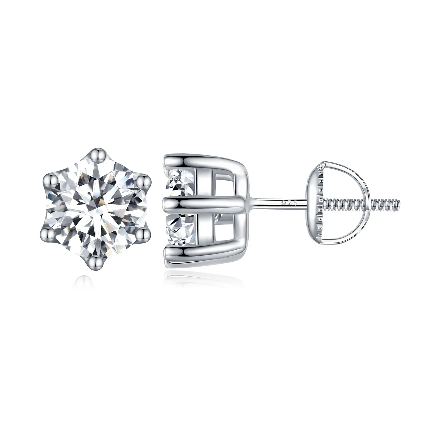 pandora style błyszczące kolczyki ze zirkonem bse615 7l